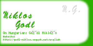 miklos godl business card